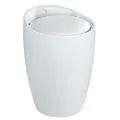 Wenko-Wenselaar GmbH & Co. KG WENKO Candy Badhocker, Gepolsterte Sitzfläche, Herausnehmbarer Wäschesack (20 Liter), Maße: Ø 36 x H 50,5 cm, Farbe: weiß 20631100