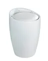 WENKO Bad Hocker CANDY Wäsche Korb 20 L Sack Sammler Sitz Aufbewahrungs Box weiß