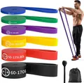 Fitnessbänder 6 Stück Widerstandsbänder TPE Material Door Anchor Carry Bag