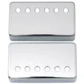 Musiclily Chrome 50mm Neck 52mm Bridge Metal Guitar Humbucker Pickup Covers Set