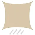 AMANKA Sonnensegel mit UV Schutz - 6 x 6 m Winddurchlässig für Garten, Terrasse & Balkon, Wasserdurchlässiges HDPE Sonnenschutzsegel - Überdachung Quadratisch beige viereckig | 600 cm x 0,4 cm x 600 cm