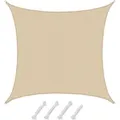 AMANKA HDPE Sonnensegel Wasserdurchlässig - 6 x 6 m Viereckig Beige