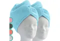 ELEXACARE Turban-Handtuch Haarturban mit Knopf, Mikrofaser (2-St), Turbanhandtuch mit Knopf und Schlaufe