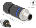 Delock M12 Steckverbinder A-kodiert 8 Pin Stecker zur Montage mit Schraubanschluss (60535)