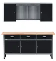 KÜPPER Werkstatt-Set 70421, 170 cm breit, Werkbank, Hängeschrank, massive 30 mm Buchenarbeitsplatte