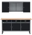 Küpper Sparset 70421-9, 170 cm, schwarz, Werkbank, Hängeschrank