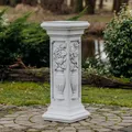 Podest 35 x 35 cm Sockel Steinsäule 96 cm 129 kg Grau Weißbeton frostsicher