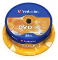 Verbatim DVD-R AZO 4,7GB - 16-fache Brenngeschwindigkeit - 25er Spindel - Mattsilber