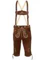 STEIGENHÖFER Lederhose Herren Tracht Kniebund - Reinhold - Trachtenhose mit Trägern - 100% Rindsleder - Traditionelle Echtlederhose - Ideal für Dein Oktoberfest Herren Outfit - Mittelbraun - 52