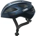 ABUS Rennradhelm Macator - sportiver Fahrradhelm für Einsteiger - auch für Zopfträger/-innen - für Damen und Herren - Dunkelblau Glänzend, Gr... - Dunkelblau