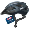 ABUS Rennradhelm Macator - Sportiver Fahrradhelm für Einsteiger - auch für Zopfträger/-innen - für Damen und Herren - Dunkelblau Glänzend, Größe L