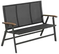 Dehner Gartenbank Klappbank Colmar, 2-Sitzer, 127 x 99 x 61.5 cm, Schöne, klappbare Gartenbank aus hochwertigen Materialien gefertigt