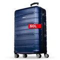 NOWI Hartschalenkoffer Mittelgroß – 62,7L Volumen – 8 Rollen 360° drehbar – Leichter ABS Koffer mit Zahlenschloss & Teleskopgestänge – Reisekoffer, Handgepäckskoffer, Trolley (blau, L)