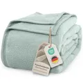 LAYNENBURG Premium Baumwolldecke 220x240 cm - Oeko-TEX 100 - Baumwollmix Kuscheldecke - Decke als Wohndecke, Sofa-Decke & Couchdecke - Wolldecke kuschelig-warm aus Baumwolle (mintgrün)