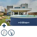 Stahlwandpool Set rund Arizona 350x90 cm, Stahl 0,3 mm anthrazit, Folie 0,2 mm