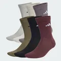 adidas Unisex CUSHIONED CREW SOCKS 6 PAIR PACK, Olive Strata/Grey Strata/Wonder Alumina/Aurora Ruby, 37-40