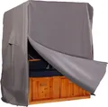 Strandkorb Hanse Schutzhülle winterfest 120cm breit aus 600 D Oxford Gewebe mit extra flexiblem Klettverschluss, Premium Strandkorbhülle in Grau Anthrazit