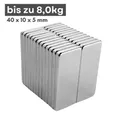 MaajeeKuto Magnet Neodym Magnet 40x10x5 mm N38 – Quadermagnet 8 kg Haftkraft (3-St)
