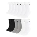 NIKE Unisex Trainingssocken Everyday Cushioned Crew Socks 6 Paar, Größe:34-38, Artikel:-100 white + 964 grey/white/black