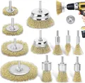 12-teiliges Draht-Bürste Set, Bohrmaschine, Messing-Bürste, für Akku-Bohrer