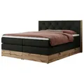 Boxspringbett mit Bettkasten Veneto King , schwarz , Maße (cm): B: 208 H: 115
