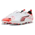 Puma ULTRA 5 MATCH FG/AG Jr PUMA White-PUMA Black-Glowing Red 38.5 - Weiß - 38,5