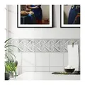 K&L Wall Art Fliesenaufkleber Klebefliese Sticker Set selbstklebend Antike Bordüre 12Stk weiß 15 cm x 15 cm