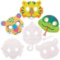 Baker Ross FX556 Regenwald-Tiermasken zum Ausmalen - 10er-Packung, Party-Masken für Kinder zum Basteln