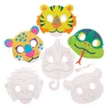 FX556 RegenwaldTiermasken zum Ausmalen  10erPackung, PartyMasken für Kinder z...
