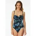 Schiesser Badeanzug Aqua mit Schale, variable Trägern für verschiedene Trageoptionen blau 44
