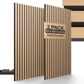 AREBOS Akustikpaneele 120x60cm Lamellenwand Holzoptik Wandpaneel Schallschutz