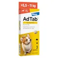 AdTab Hund 5,5-11 kg, Kautablette gegen Zecken & Flöhe, 3 Tabletten Packung für 3 Monate Schutz, wirksamer Zecken- und Flohschutz mit Rindfleischgeschmack
