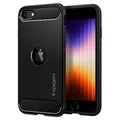 Spigen Rugged Armor Hülle Kompatibel mit iPhone SE 2022 5G und iPhone SE 2020 -Schwarz