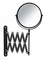 WENKO Kosmetik-Wandspiegel Teleskop Exclusiv, 3-Fach Vergrößerung, Ø 16 cm 100%-Spiegelfläche, Stufenlos ausziehbar, Höhenverstellbar, 19 x 38,5 x 50 cm, Schwarz