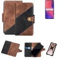 Handy Hülle für Oppo Find X Wallet Case Cover Smartphone Braun