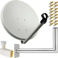 PremiumX SAT Anlage 80cm Antenne Octo LNB F-Stecker Wandhalter 45cm