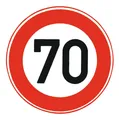 Adco Verkehrszeichen 274-70 Ronde 600 mm 70 km/h RAL-Gütezeichen Folie RA1