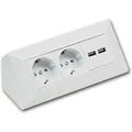 ChiliTec 2-Fach Steckdosenblock 2x USB A Weiß 250V 16A