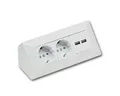 ChiliTec Aufputz-Steckdose 2-fach Steckdosenblock + 2x USB-A, weiß 250V~/ 16A
