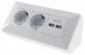 3fach - 2fach Steckdosenblock 2x USB Mehrfachstecker Steckdosenleiste Aufbau  |