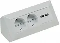 CT23650 DELPHI Aufbau Steckdose, Steckdosenblock + 2x USB, weiß, 250V~/ 16A X