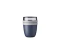 Mepal Müslibecher to go, Klein, praktischer Joghurtbecher to go - Unterteilung für Joghurt & Müsli - Geeignet für Gefrierschrank, Mikrowelle & Spülmaschine - 300 ml + 120 ml - Nordic Denim