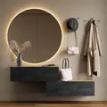 Planetmöbel Flur Möbel Garderobe Hängeschrank 2x 100 cm gold eiche / schwarz charcoal, Wandgarderobe hängend oder stehend