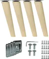 Holzfüße schräg 20cm Holzmöbelfüße Möbelbeine Buche Holz Möbelfüße Schrank Beine Kegel 4 Stück