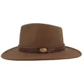 Breiter Rollbarer Outdoor Filz-Hut Trekking-Hut Wollhut 100% Wolle – Wasserabweisend & Faltbar – Kunstleder & Huteinlagen - Herren & Damen, Beige 56