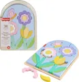 Fisher-Price Blumengarten Holz-Puzzle mit Stapelblöcken, 37 FSC HXT97
