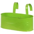 Siena Garden Blumenkasten oval grün inkl. Halter, Zinkblech, grün