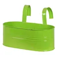Siena Garden Blumenkasten oval, Pflanzkasten, Blumentop, grün, inkl. Halter, 722640
