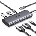UGREEN Revodok 206 USB C Hub 2 HDMI Docking Station Dual HDMI, 3*USB Ports, PD 100W Schnellladen Kompatibel mit Surface, ThinkPad, Zenbook und mehr