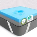 MKS 2-in-1 Gel Topper – Gelschaum Topper 140x200cm mit H3 & H4, 5-Schichten-System, Druckentlastung, Mesh-Seiten & Elastikbändern – Ideal für Seiten-, Rücken- & Bauchschläfer